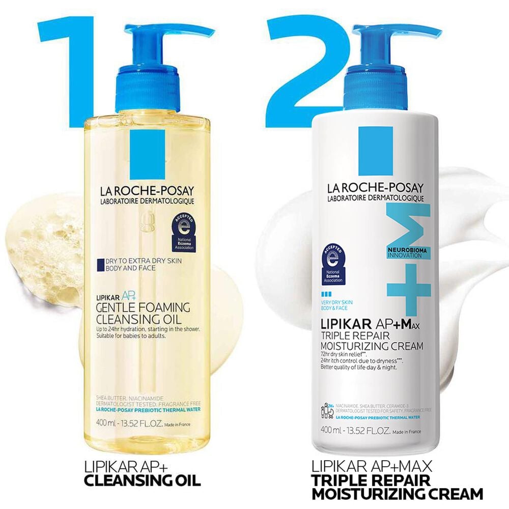 Lipikar AP+ Cleansing Oil & AP+M Moisturizing Cream Set - Image 4